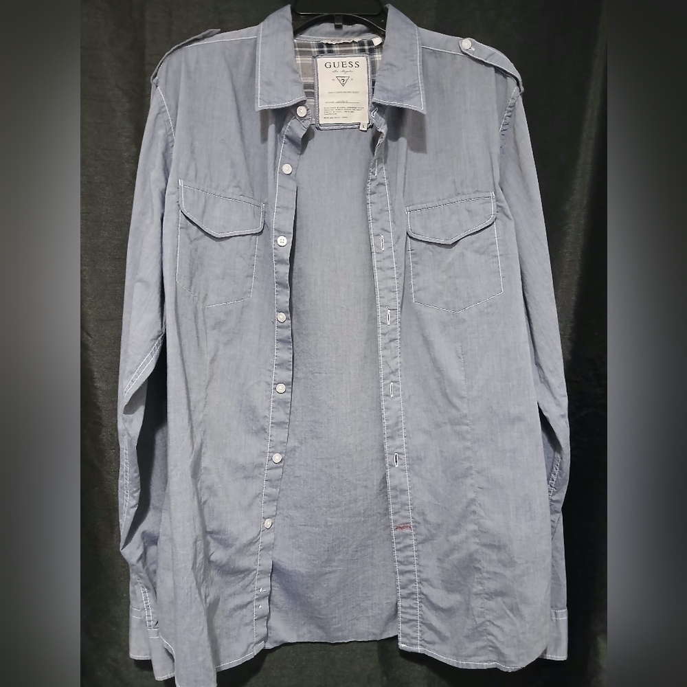 GUESS Vintage "Finest Denim And Dry Goods" Shirt.